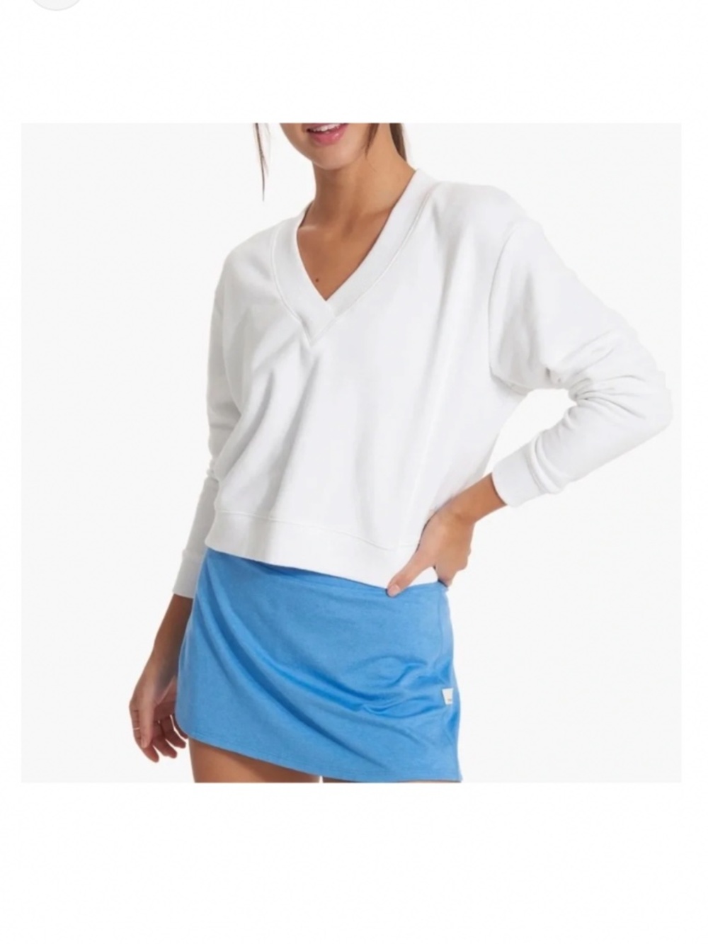Vuori white Sedona V Neck sweatshirt pullover size medium